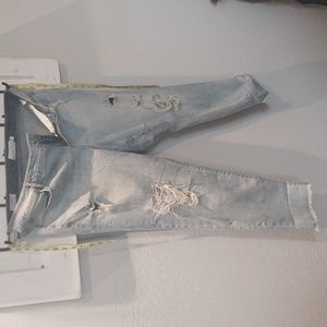 Torrid 18r boyfriend denim jean, 37 inch outseam,  lace inserts at thigh